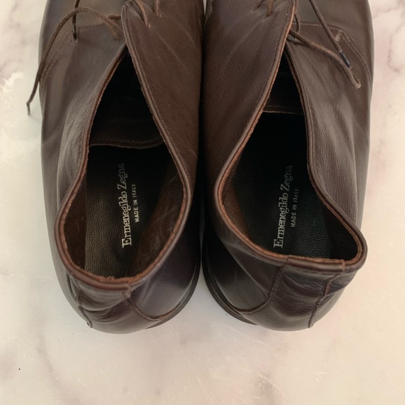 Ermenegildo Zegna Brown Leather Ankle Lace-Up Boot - Picture 3 of 14